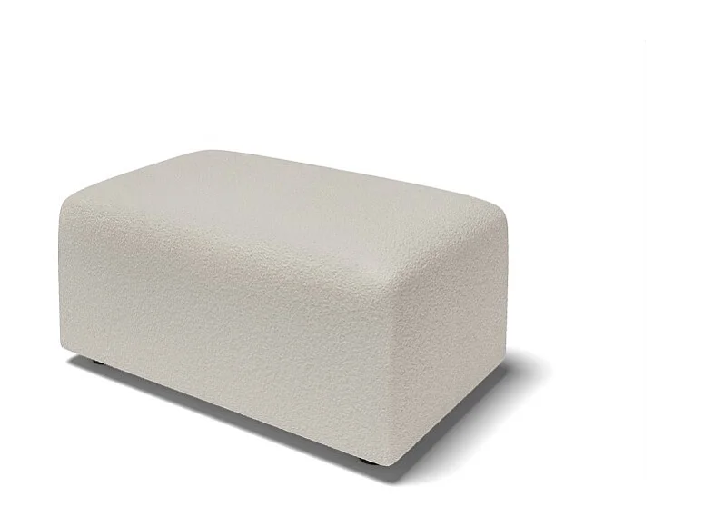 Pouf MILO tissu bouclette blanc 1 place