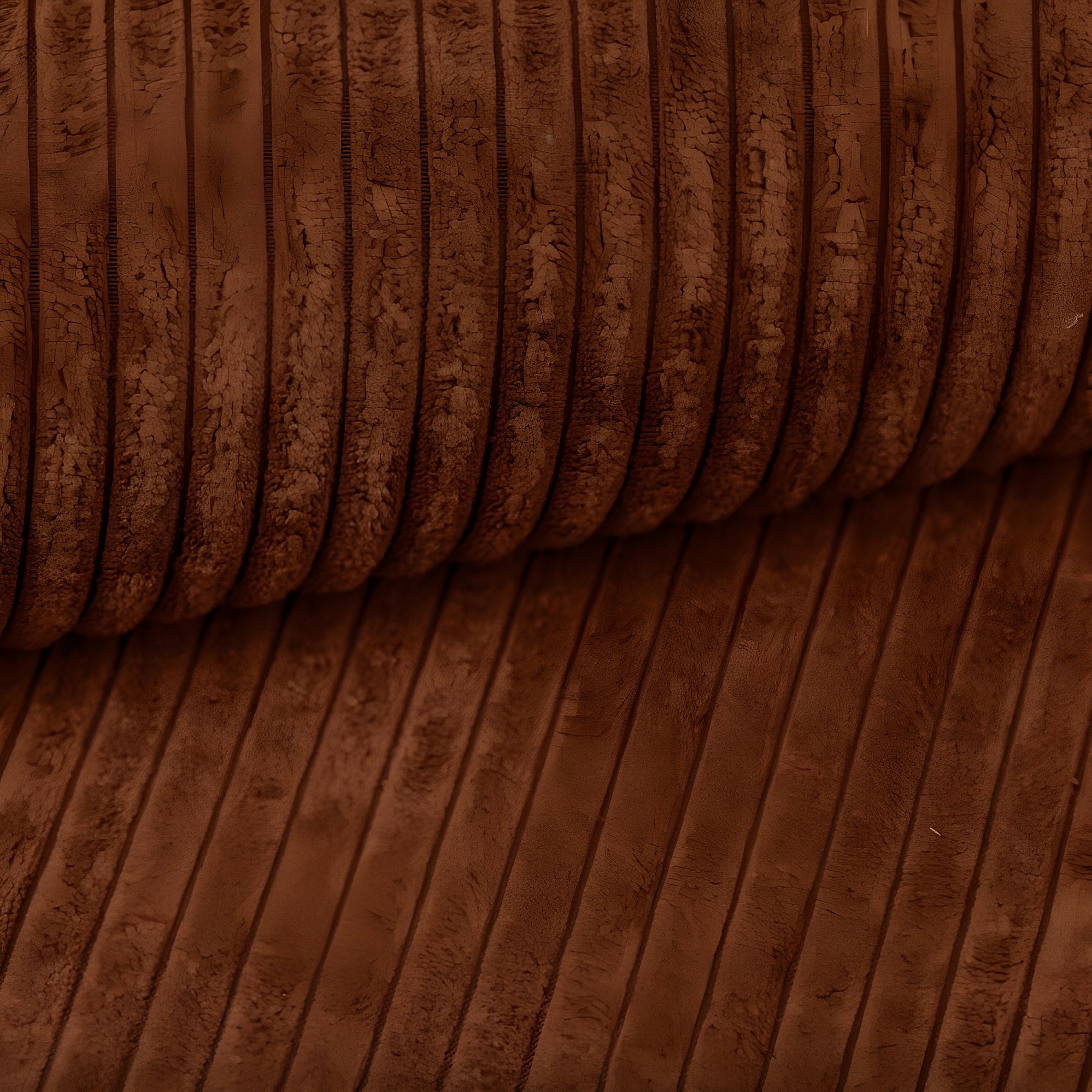 Terracotta Stripes Quilted Pouf- Large