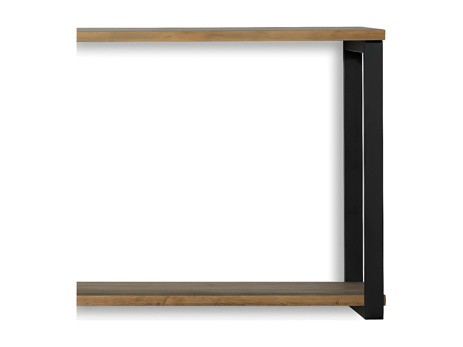 Estantería colgante iCub Big Wood 2 Estantes 2 Marcos 100x30x47cm Negro en madera maciza de pino acabado vintage estilo industrial Box Furniture