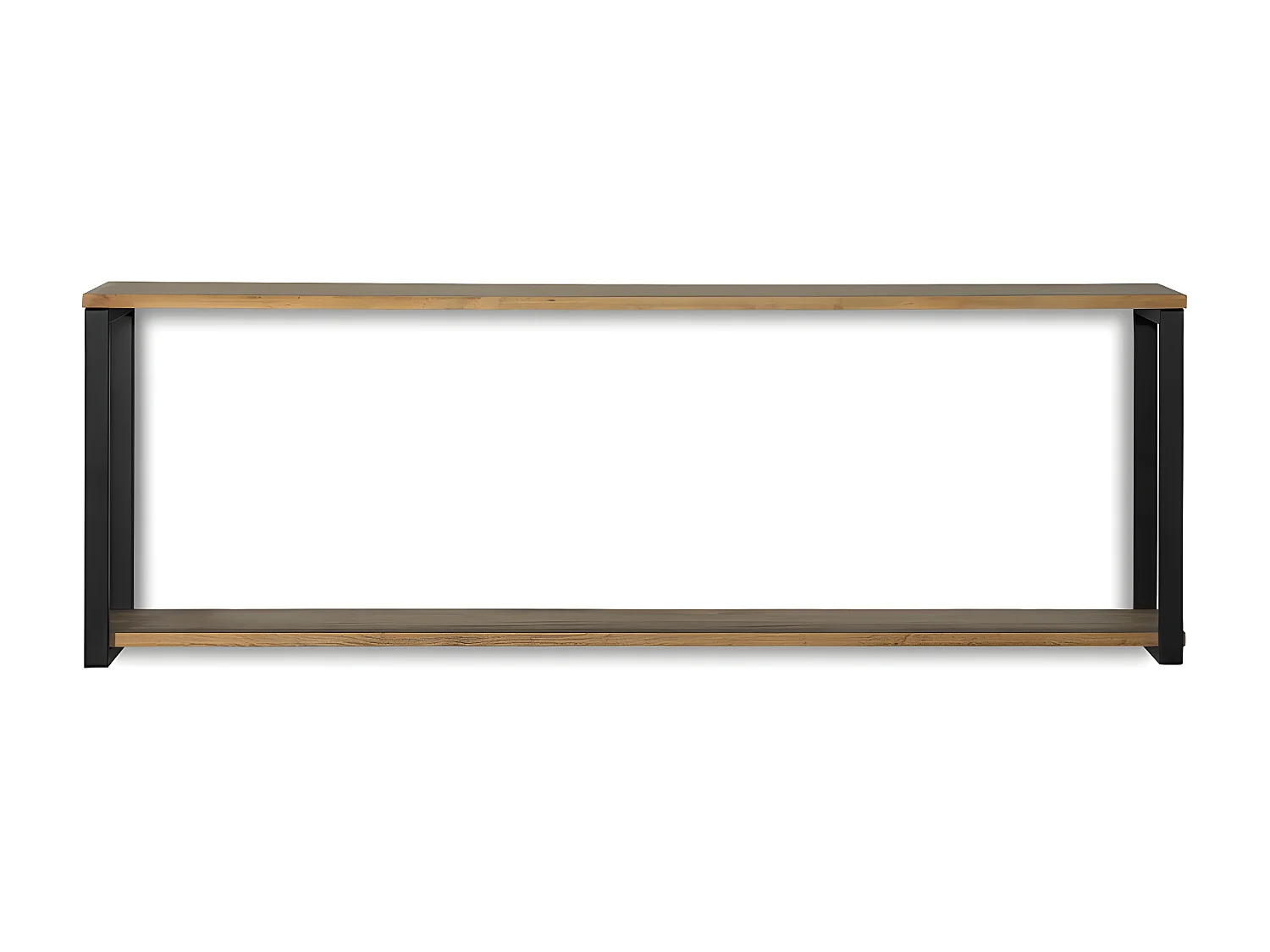 Estantería colgante iCub Big Wood 2 Estantes 2 Marcos 100x30x47cm Negro en madera maciza de pino acabado vintage estilo industrial Box Furniture