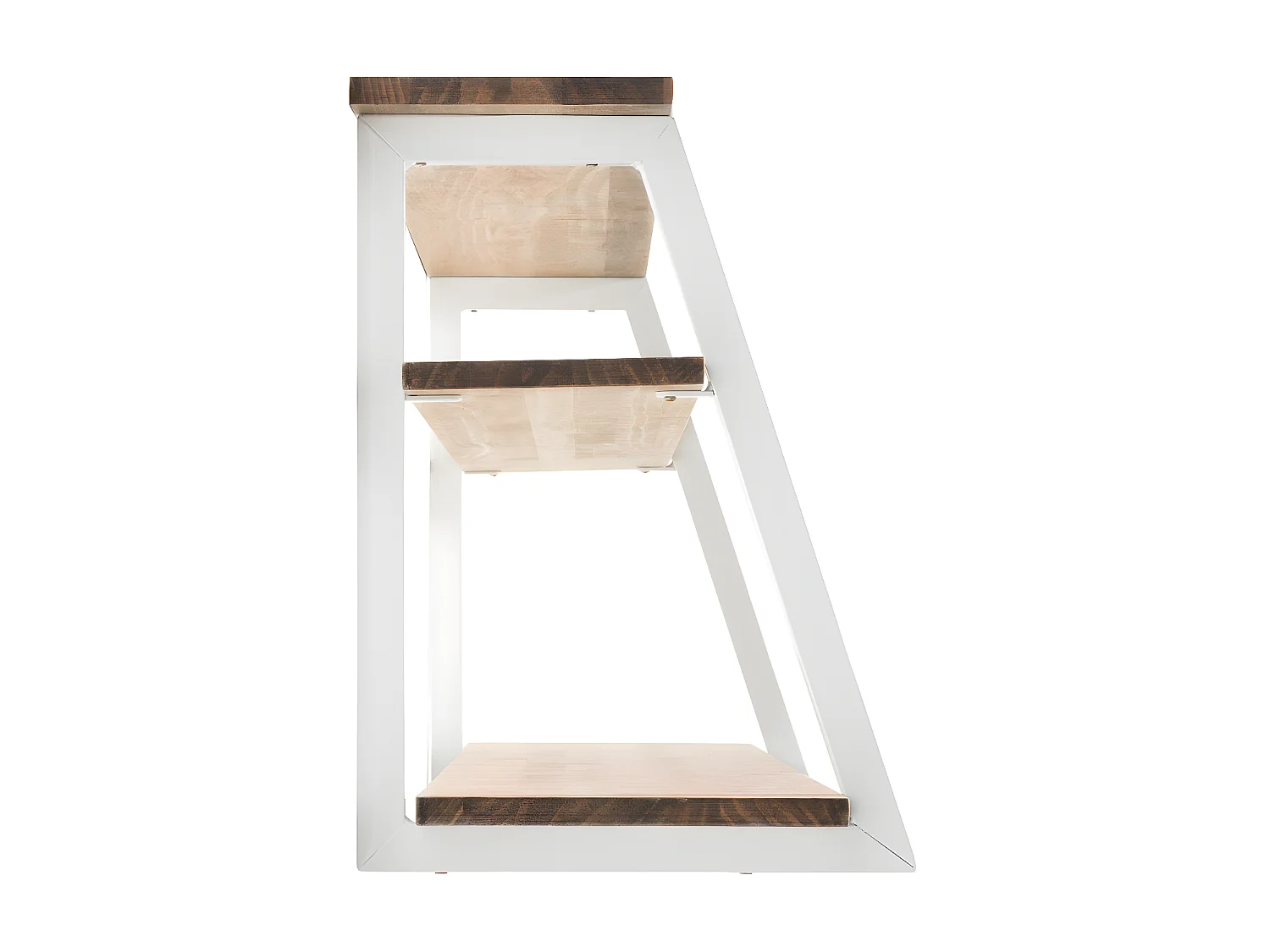 Estante Ascendente 100x35x47 Branco – madeira vintage – Dois suportes
