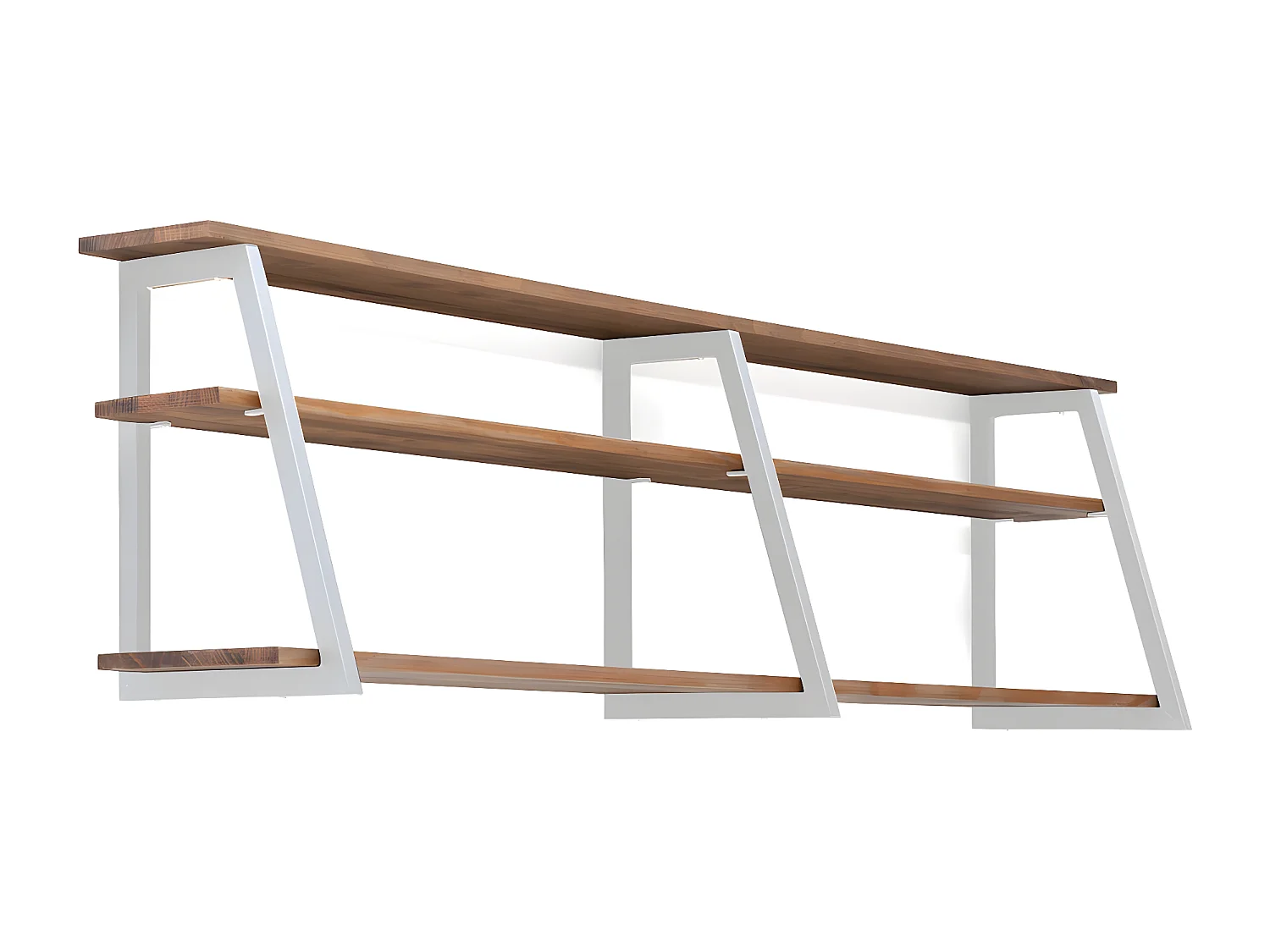 Estante Ascendente 198x35x47 Branco – madeira vintage – Tres suportes