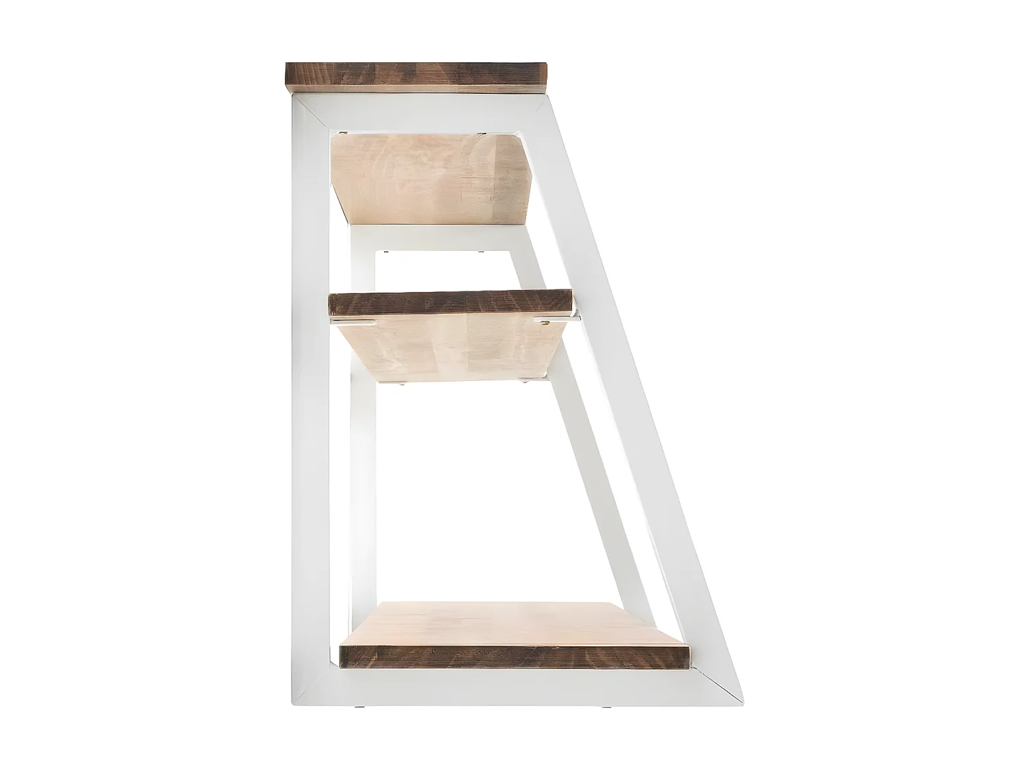 Estante Ascendente 198x35x47 Branco – madeira vintage – Tres suportes