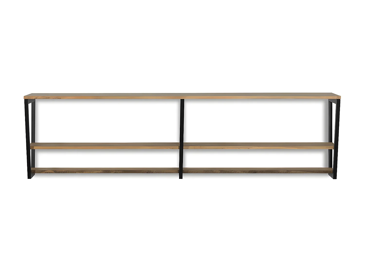 Estante poligonal descendente 2 quadros 198x35x47cm Preto Box Furniture