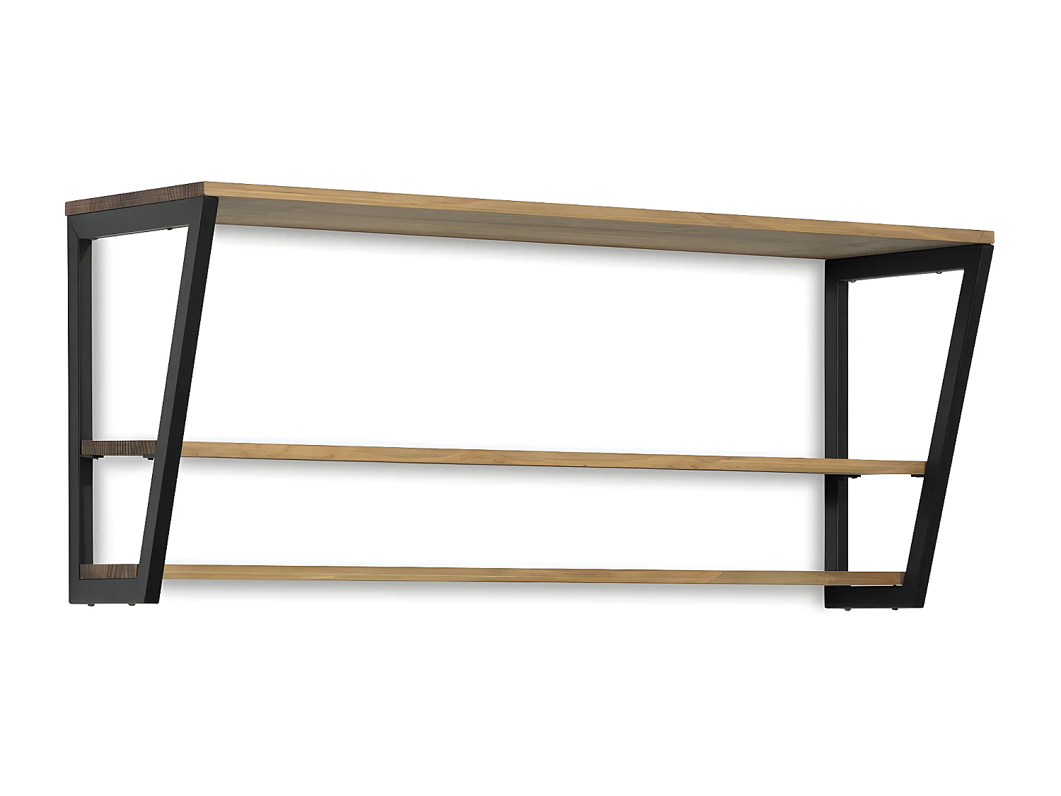 Estante Descendente 140x35x47 Preto – madeira vintage – Dois suportes