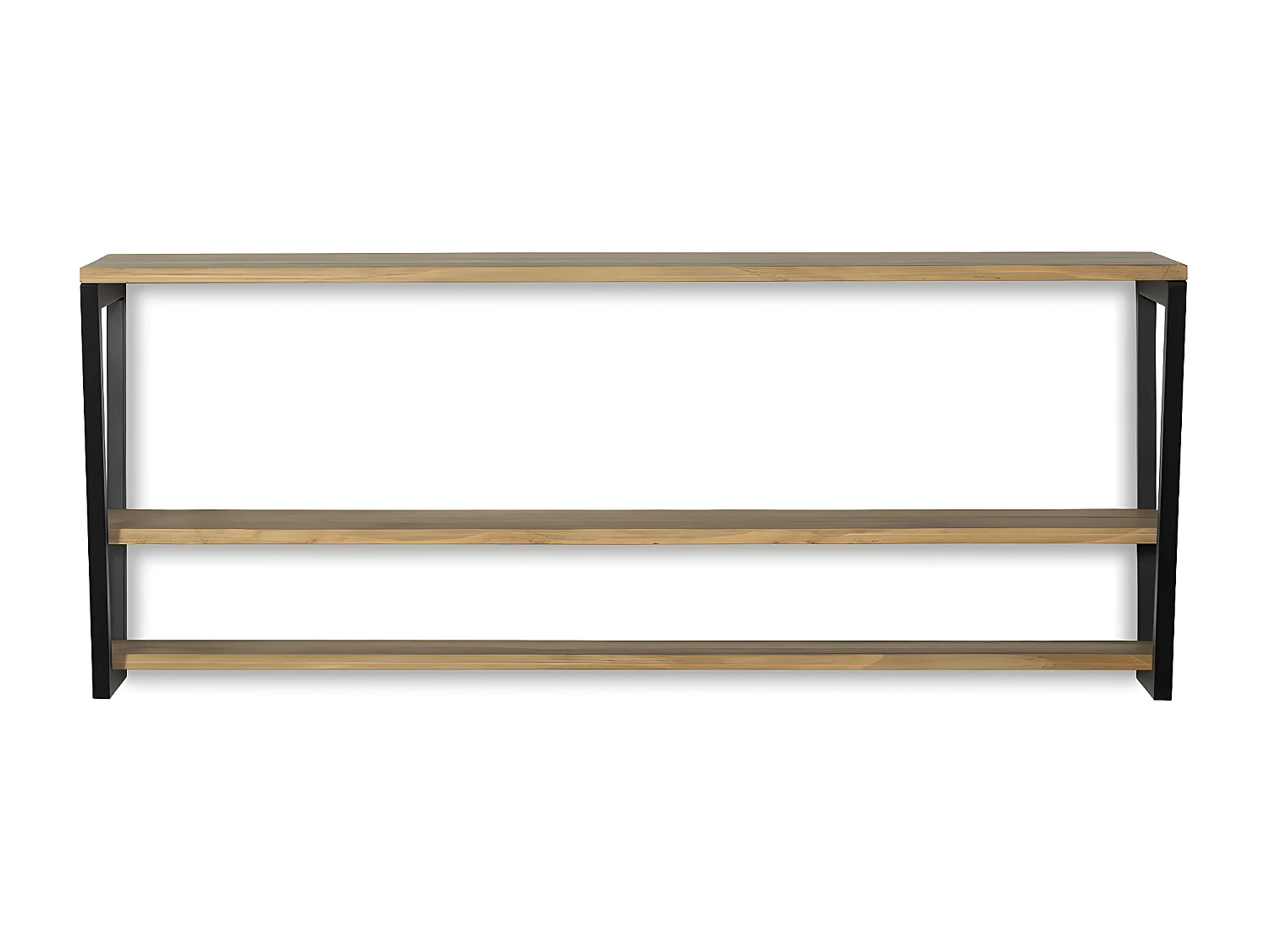 Estante Descendente 140x35x47 Preto – madeira vintage – Dois suportes