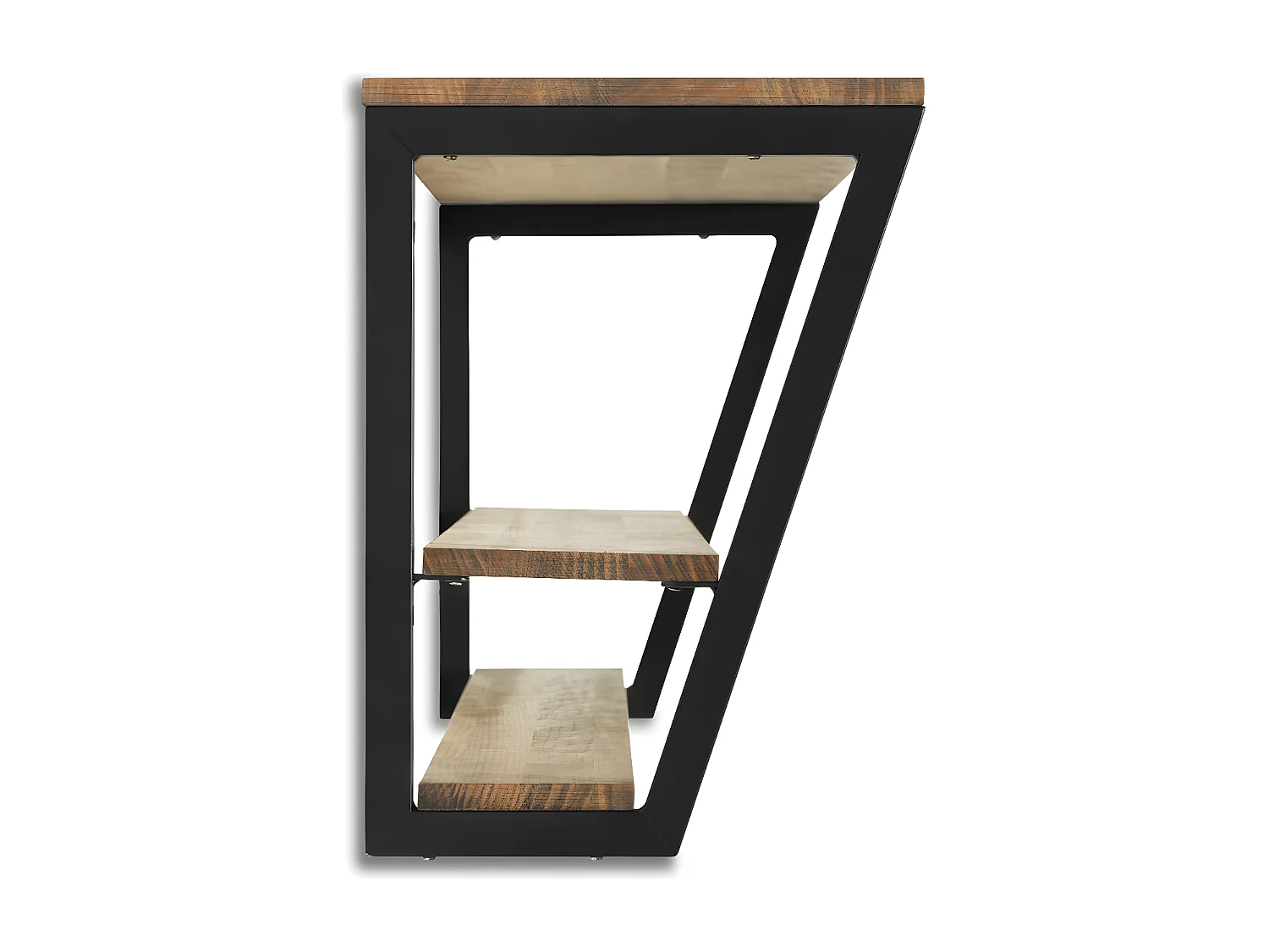 Estante Descendente 140x35x47 Preto – madeira vintage – Dois suportes