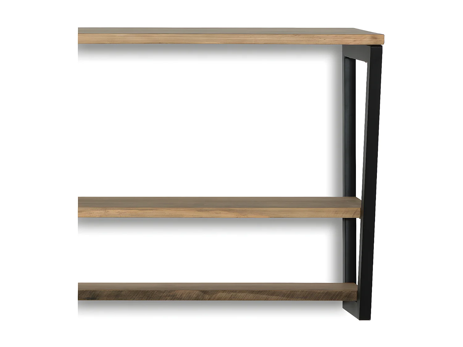 Estante Descendente 140x35x47 Preto – madeira vintage – Dois suportes