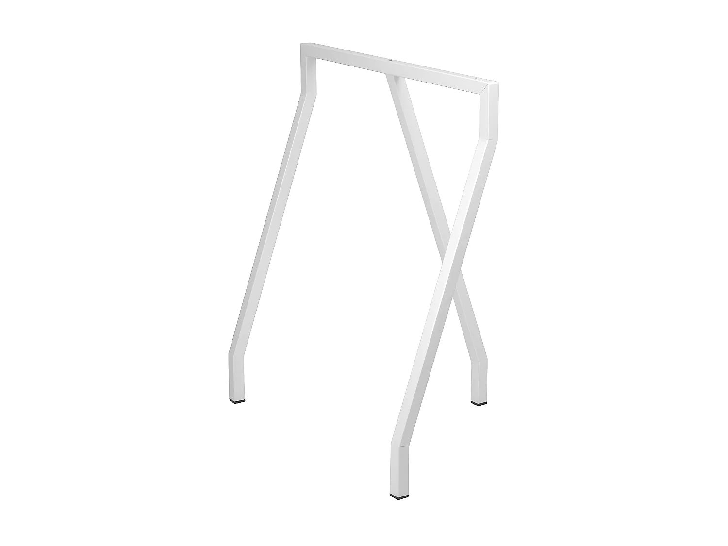 Mesa de cavalete branca 200x80x72cm em madeira maciça de pinho com acabamento de estilo industrial vintage