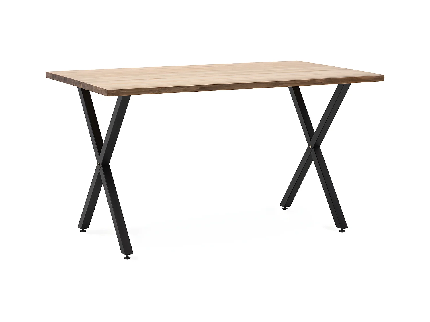 Table Salle a Manger Pied X ECO 140x61cm Noir-Bois Vieilli