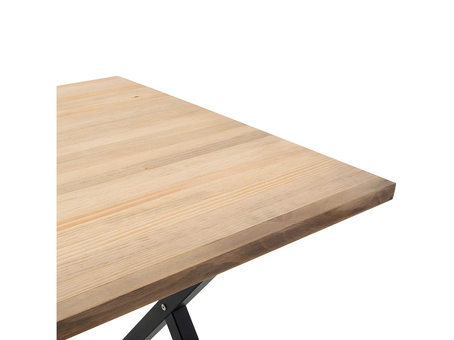 Pata X ECO 140x80x75cm Mesa de jantar preta em madeira de pinho maciço com acabamento estilo industrial vintage Box Furniture