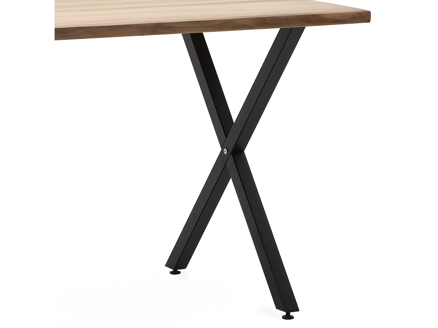 Pata X ECO 140x80x75cm Mesa de jantar preta em madeira de pinho maciço com acabamento estilo industrial vintage Box Furniture