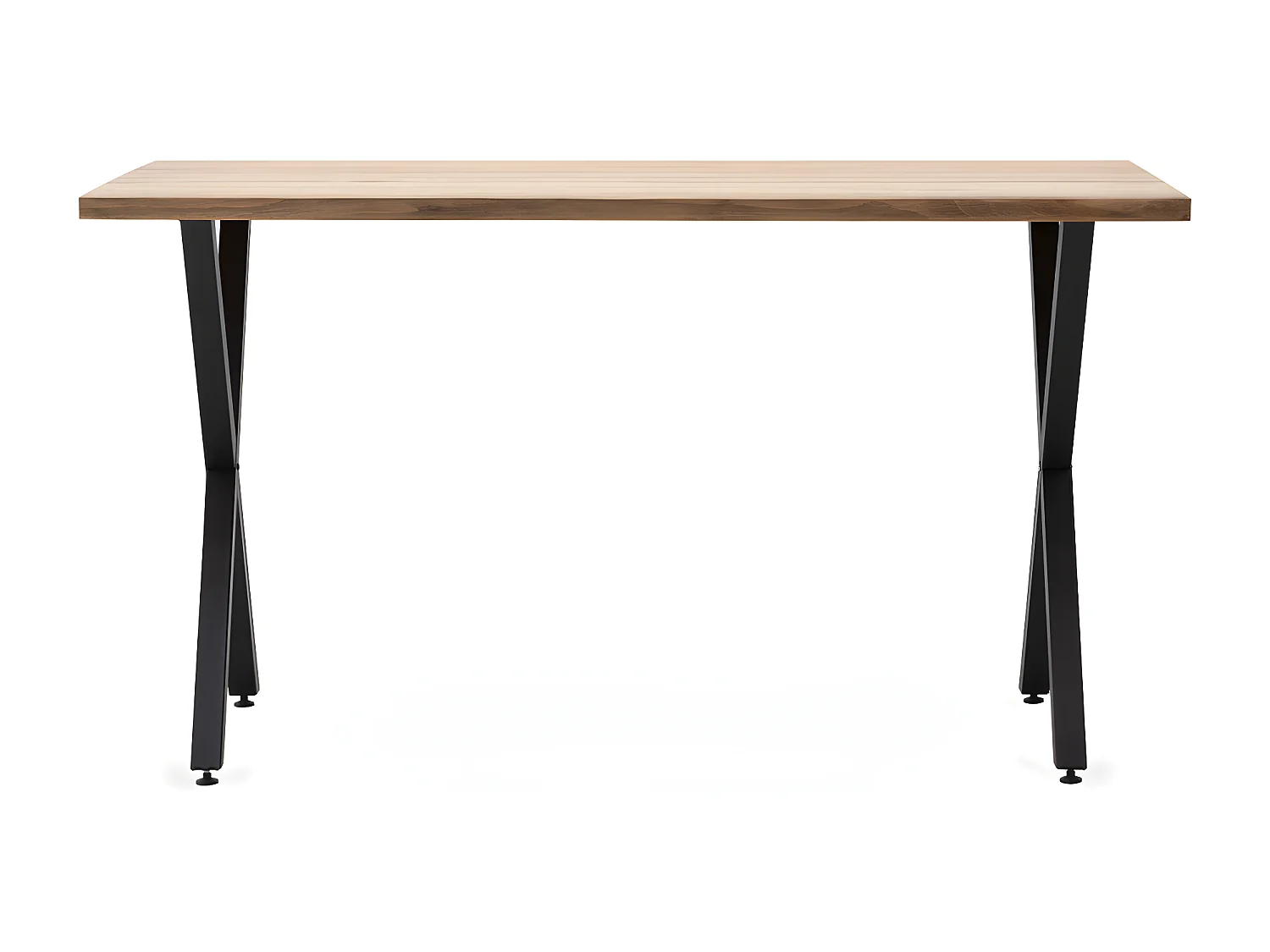 Pata X ECO 140x80x75cm Mesa de jantar preta em madeira de pinho maciço com acabamento estilo industrial vintage Box Furniture