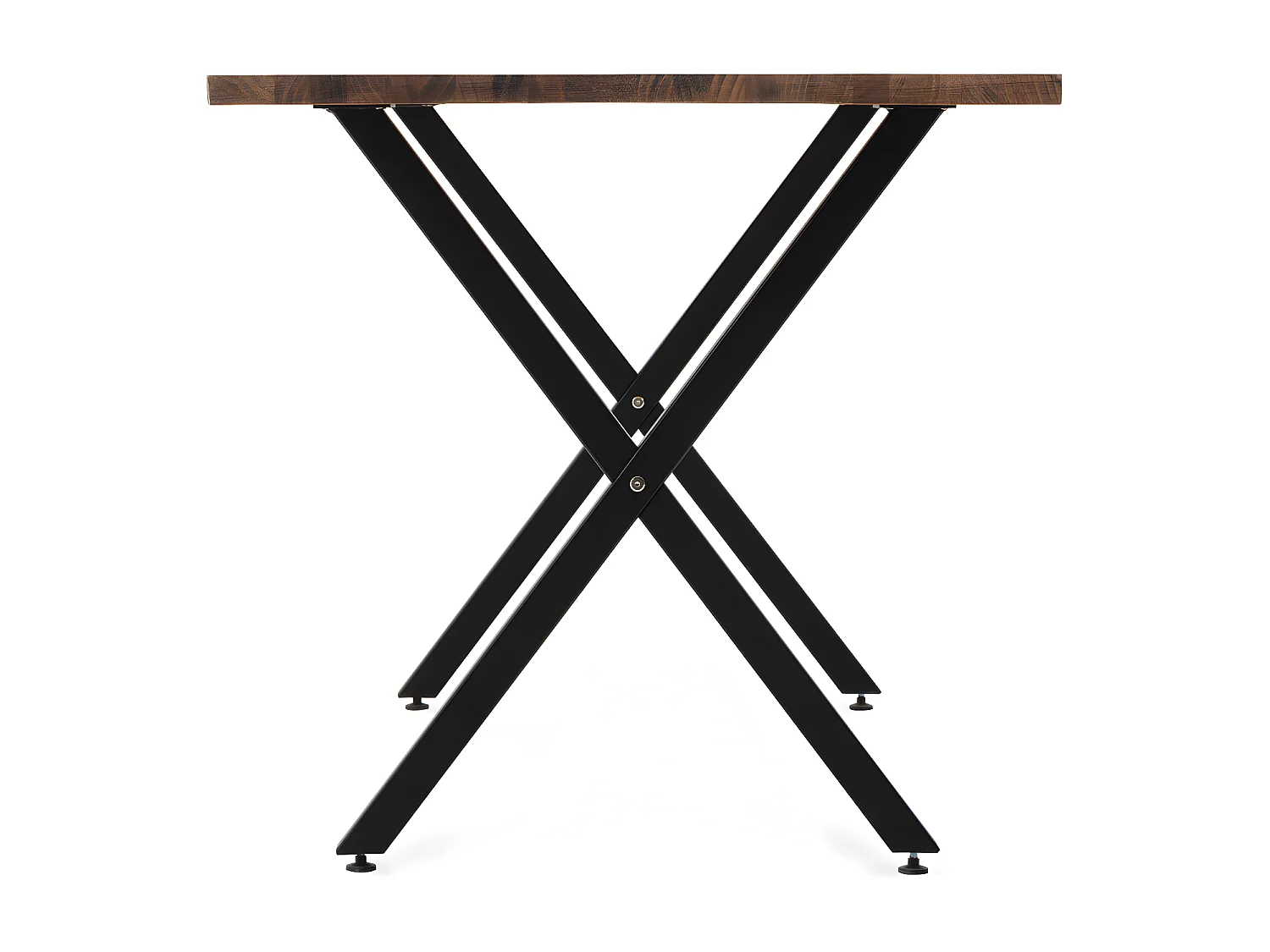 Pata X ECO 140x80x75cm Mesa de jantar preta em madeira de pinho maciço com acabamento estilo industrial vintage Box Furniture