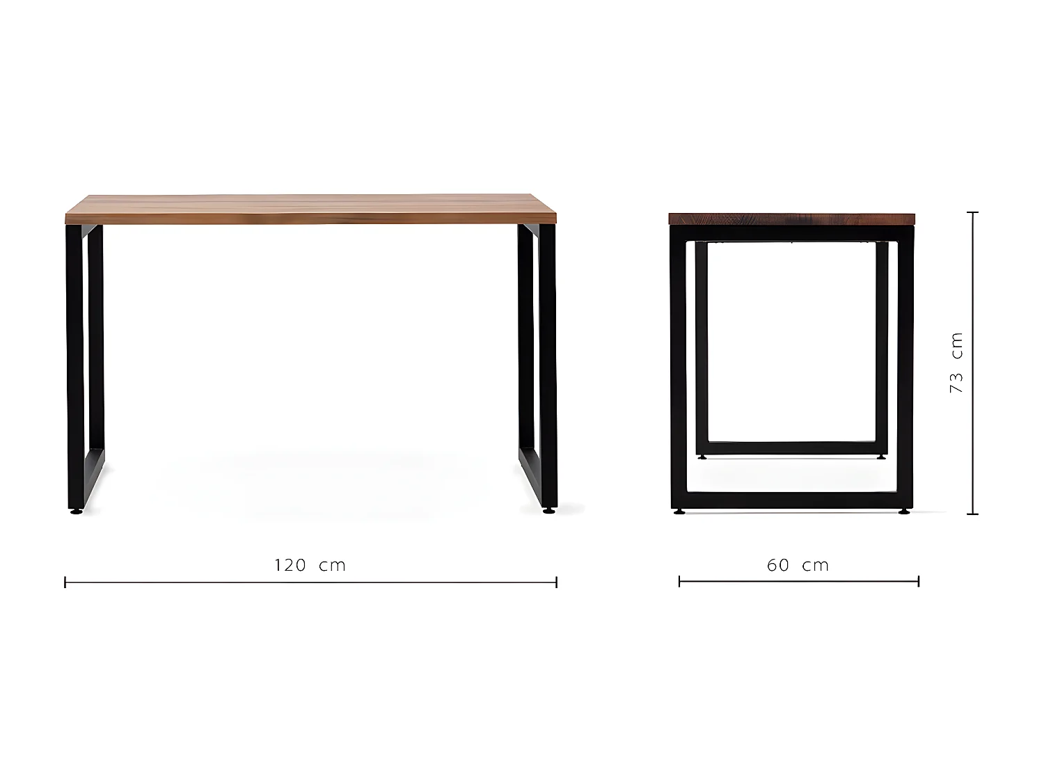 Secretaria  iCub Strong ECO 60x120x75 cm Preto  - Efecto Vintage