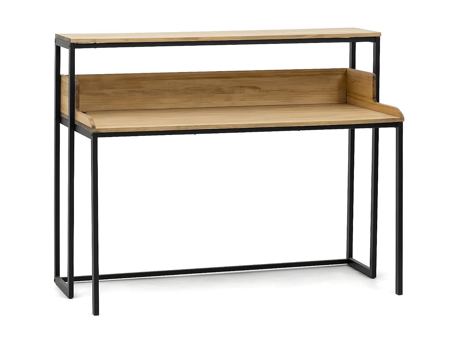 Mesa de Estudio Swindon 120x60x110cm Negra en madera maciza de pino acabado vintage estilo industrial Box Furniture