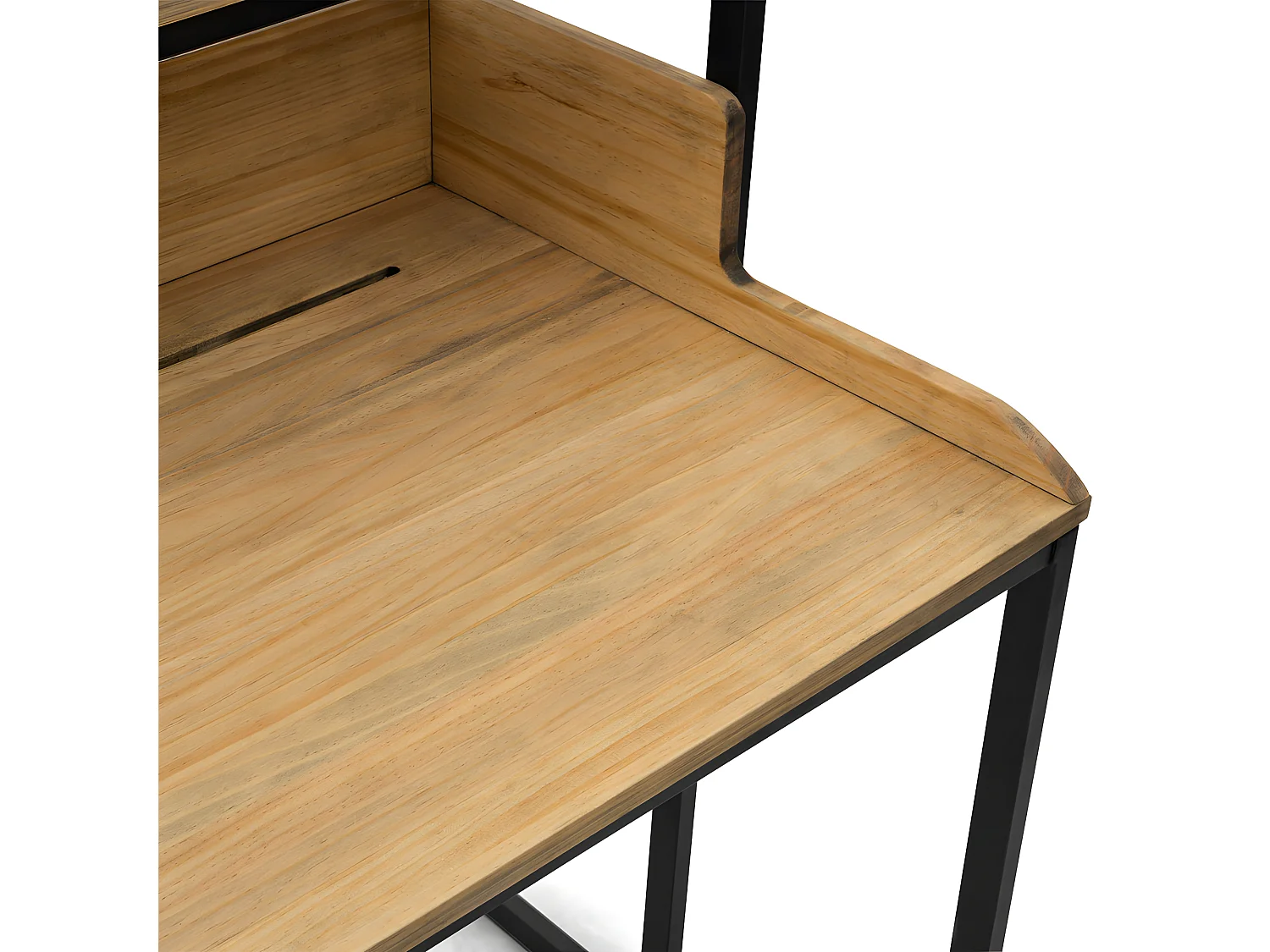 Mesa de Estudio Swindon 120x60x110cm Negra en madera maciza de pino acabado vintage estilo industrial Box Furniture