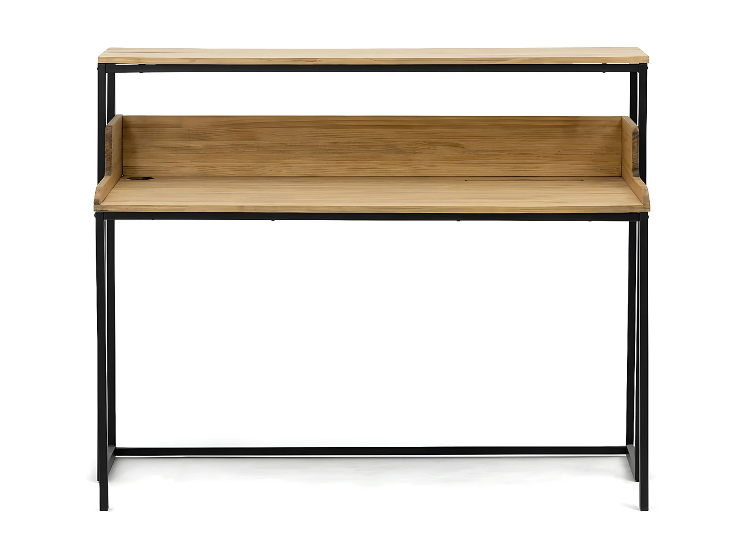 Mesa de Estudio Swindon 120x60x110cm Negra en madera maciza de pino acabado vintage estilo industrial Box Furniture