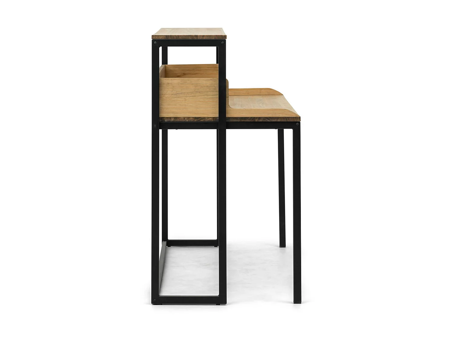 Mesa de Estudio Swindon 120x60x110cm Negra en madera maciza de pino acabado vintage estilo industrial Box Furniture