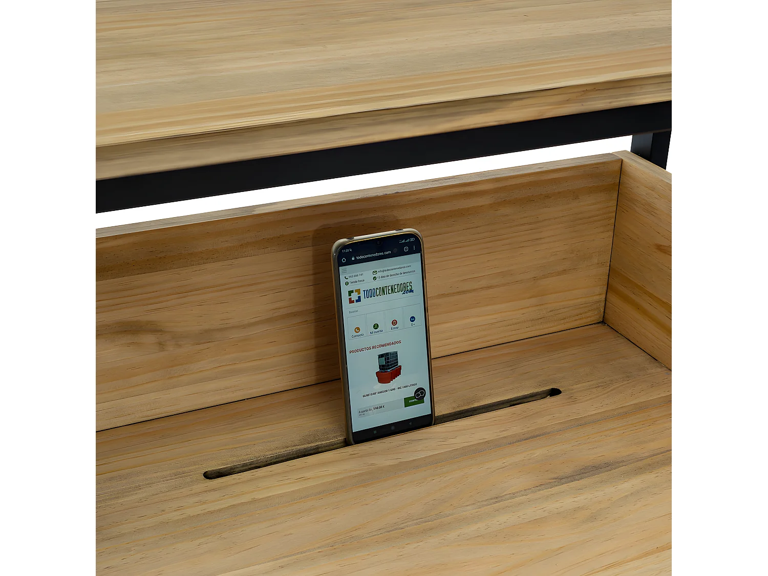 Mesa de Estudio Swindon 120x60x110cm Negra en madera maciza de pino acabado vintage estilo industrial Box Furniture