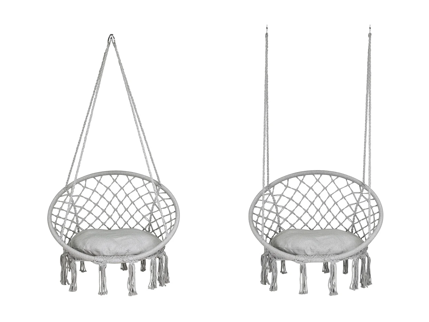 Sedia sospesa a dondolo grigia, amaca poltrona sospesa mod. Bali