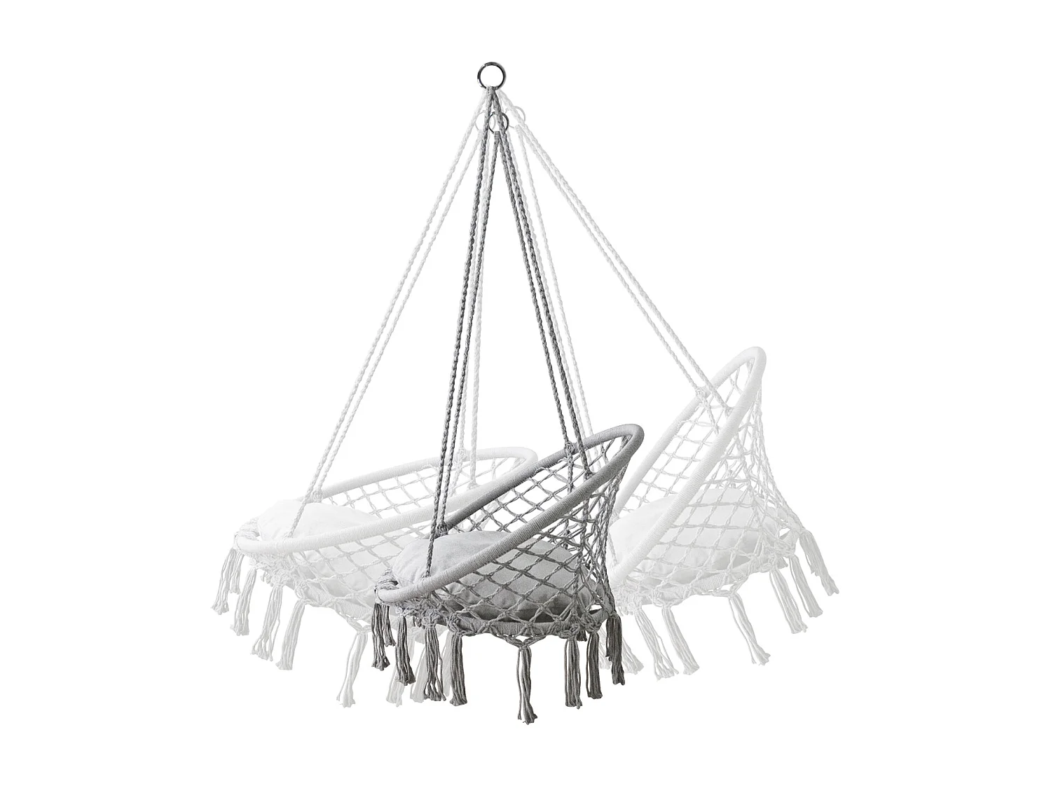 Sedia sospesa a dondolo grigia, amaca poltrona sospesa mod. Bali