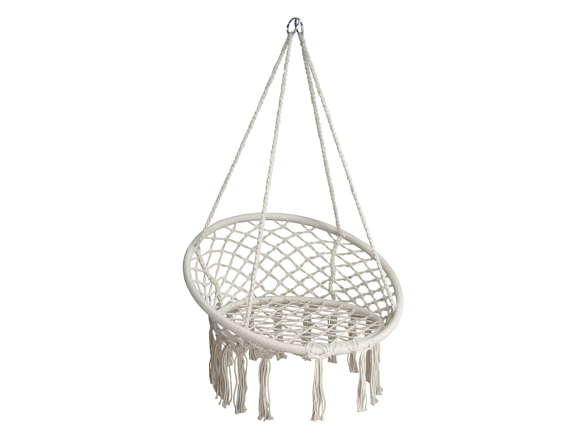 Sedia sospesa a dondolo beige, amaca poltrona sospesa mod. Bali