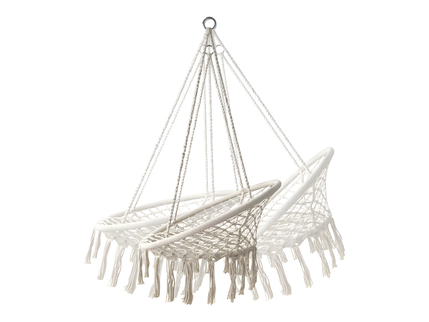 Sedia sospesa a dondolo beige, amaca poltrona sospesa mod. Bali