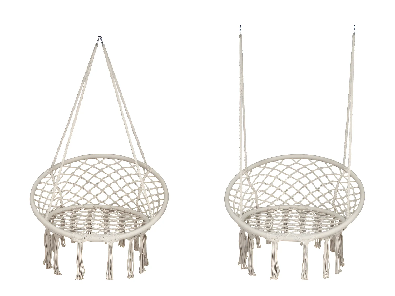 Sedia sospesa a dondolo beige, amaca poltrona sospesa mod. Bali