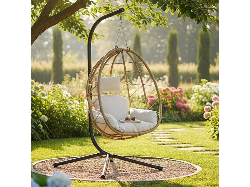 Sedia sospesa a dondolo, poltrona sospesa uovo mod. Taiwan