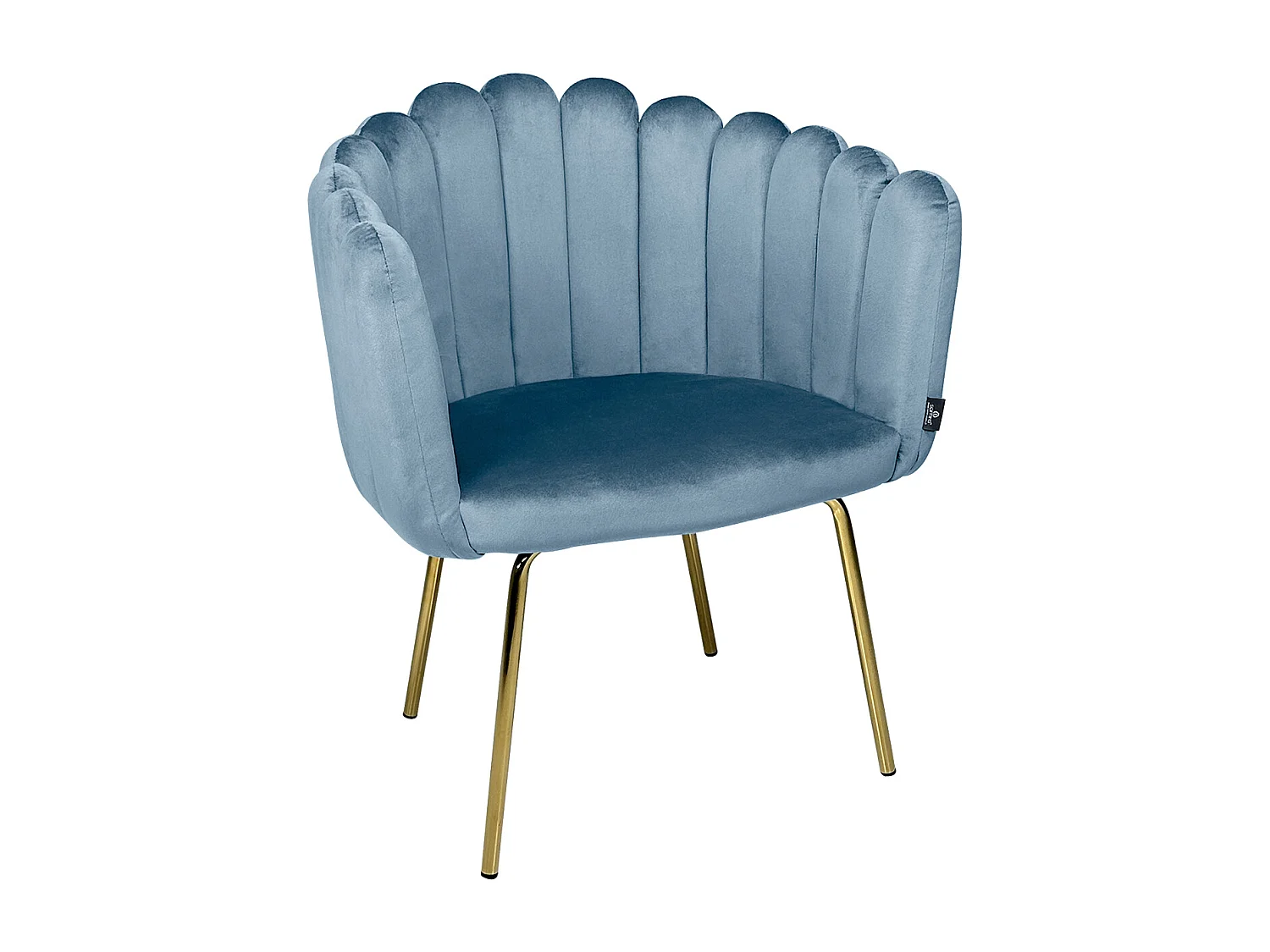 Poltrona conchiglia in velluto carta da zucchero poltroncina vintage mod. Perla