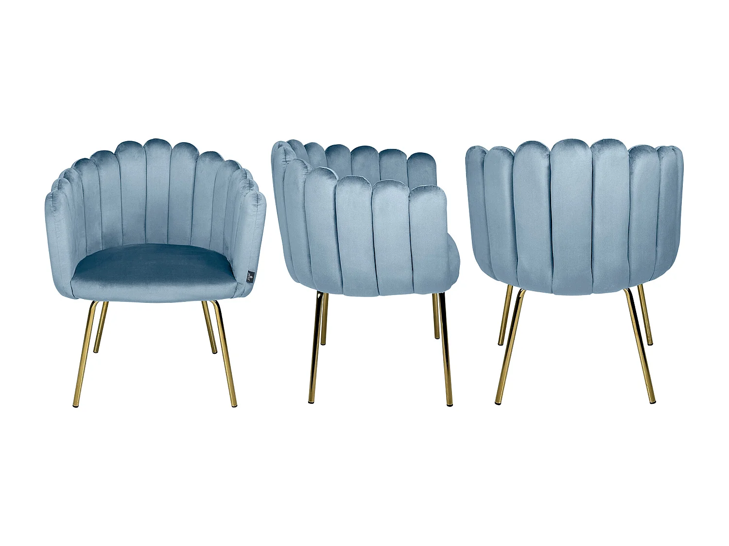 Poltrona conchiglia in velluto carta da zucchero poltroncina vintage mod. Perla