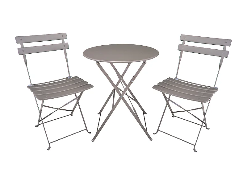 Set tavolo e sedie da giardino pieghevoli tortora - Positano