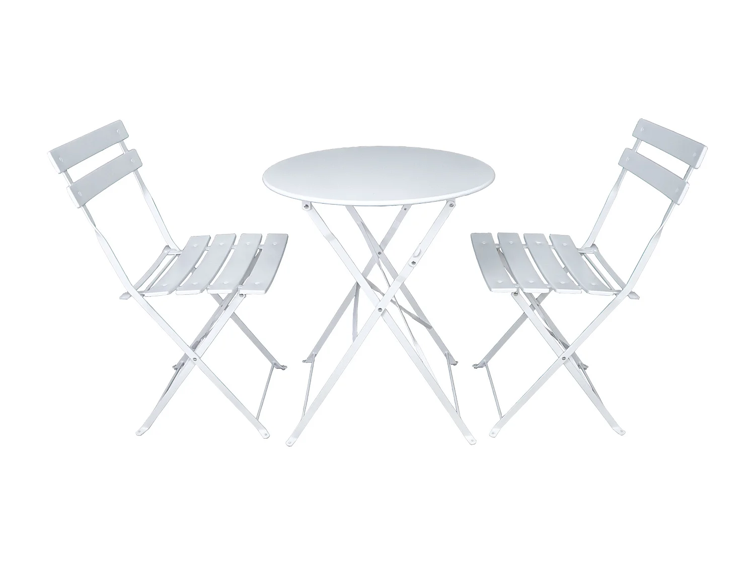 Set tavolo e sedie da giardino pieghevoli bianco - Positano