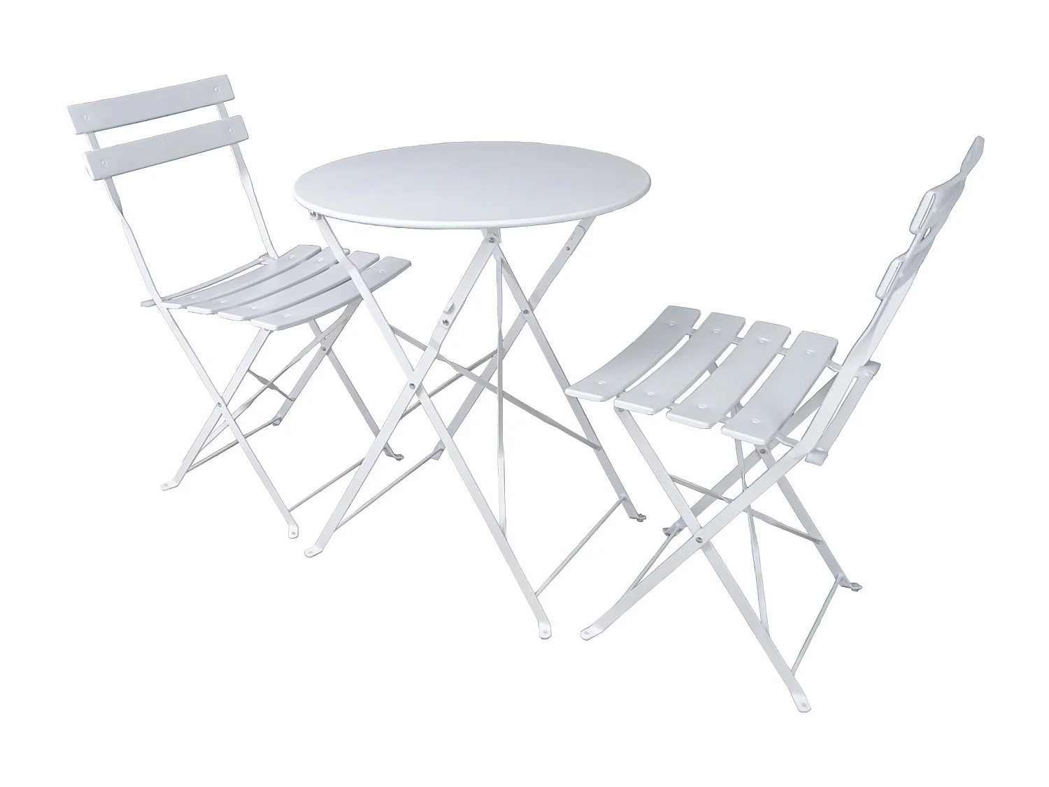 Set tavolo e sedie da giardino pieghevoli bianco - Positano