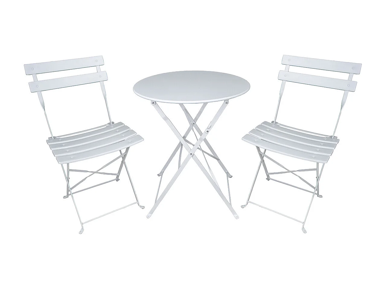 Set tavolo e sedie da giardino pieghevoli bianco - Positano
