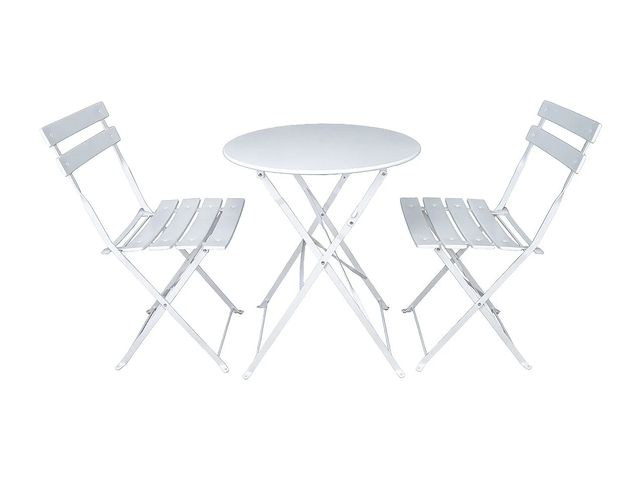 Set tavolo e sedie da giardino pieghevoli bianco - Positano