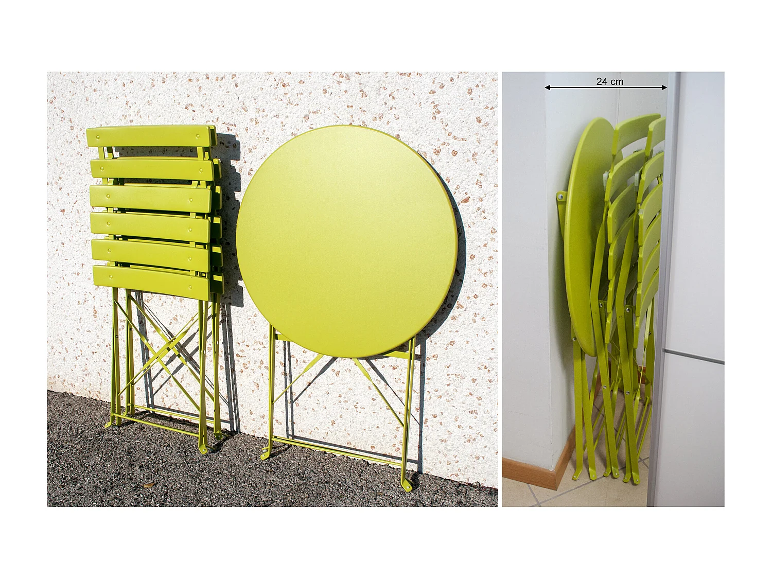 Set tavolo e sedie da giardino pieghevoli lime - Positano