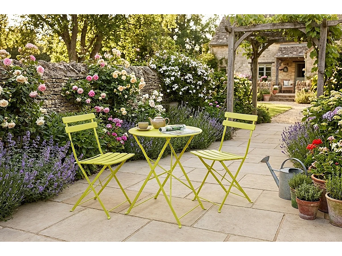 Set tavolo e sedie da giardino pieghevoli lime - Positano