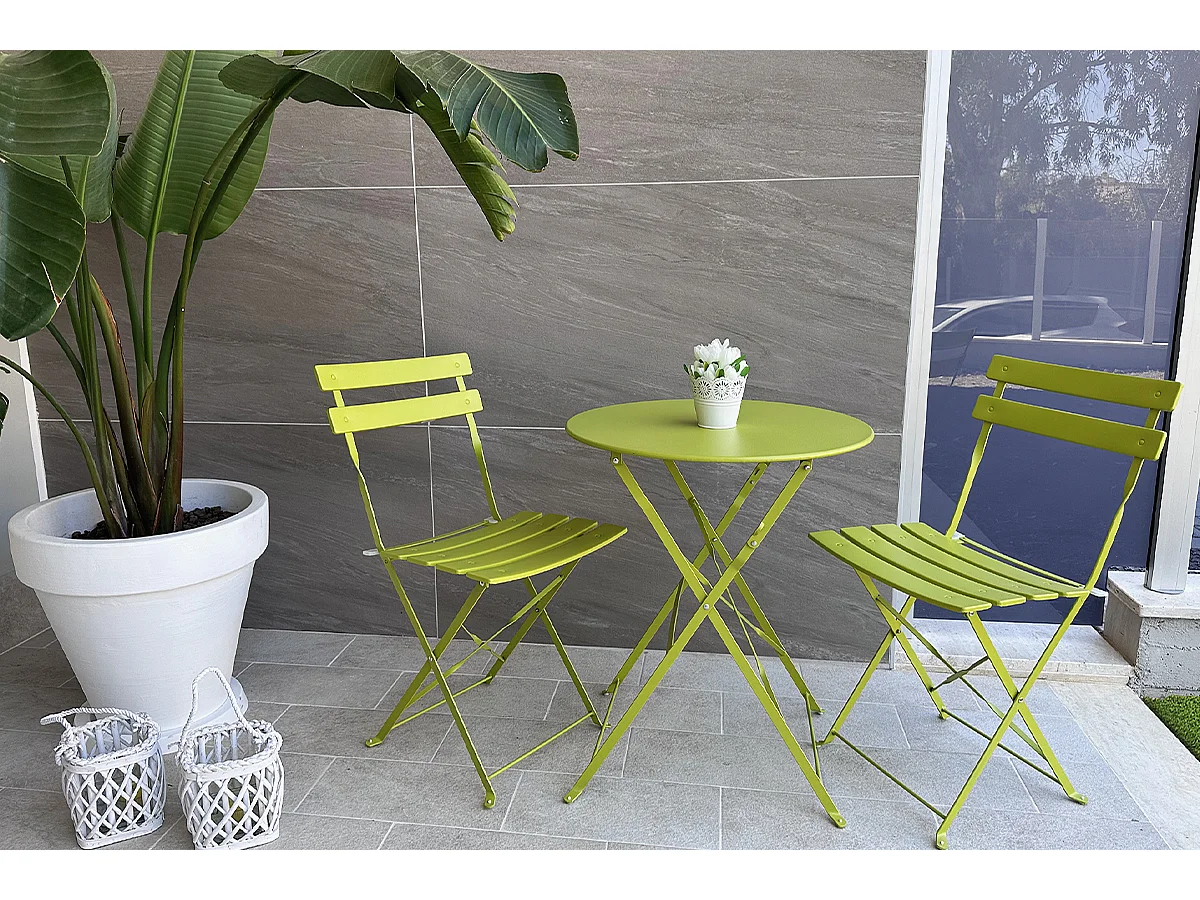 Set tavolo e sedie da giardino pieghevoli lime - Positano