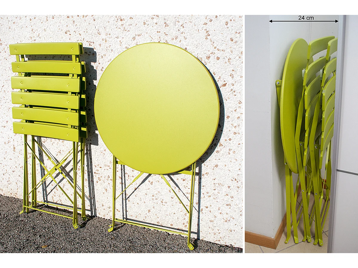 Set tavolo e sedie da giardino pieghevoli lime - Positano