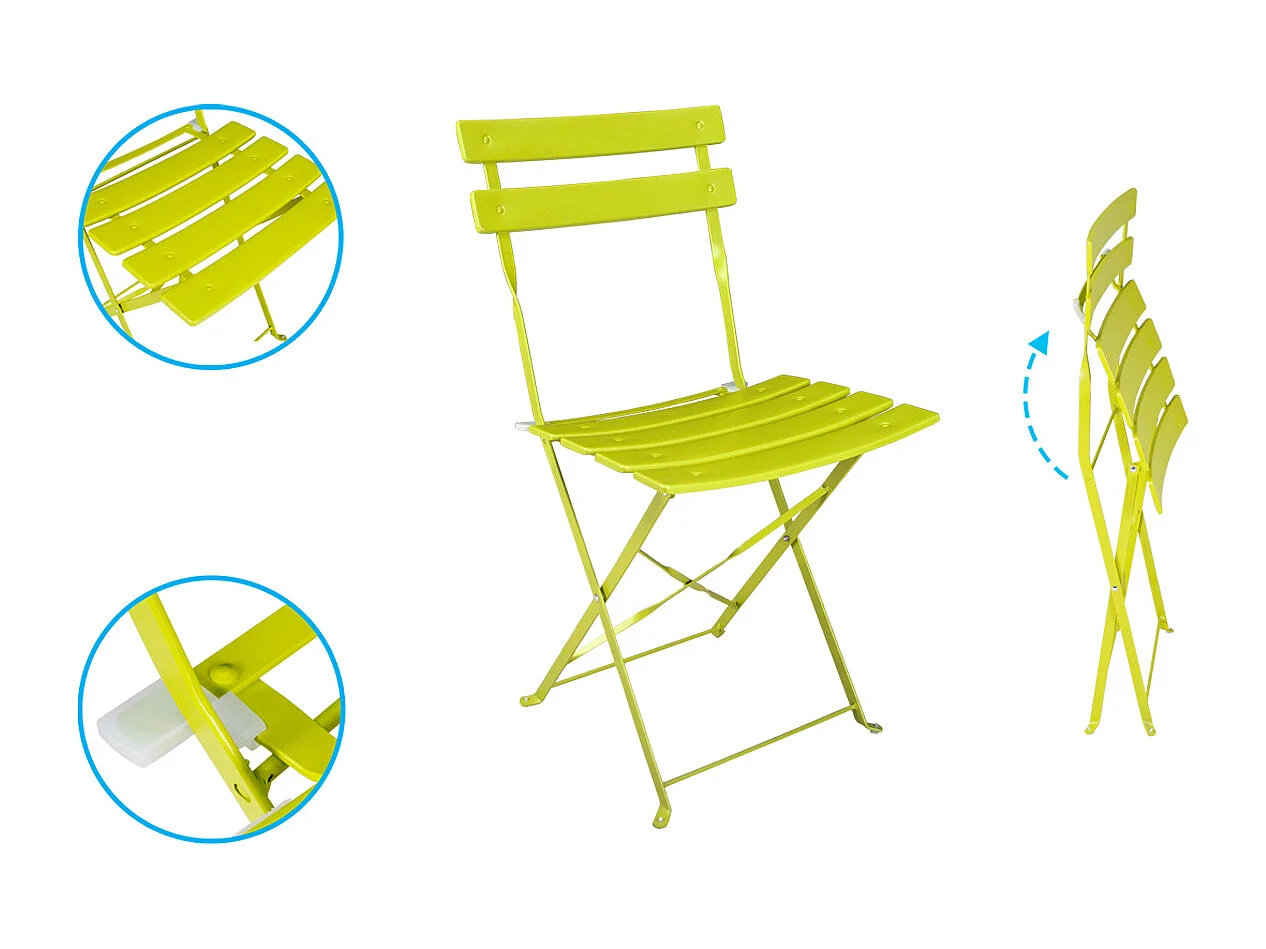 Set tavolo e sedie da giardino pieghevoli lime - Positano