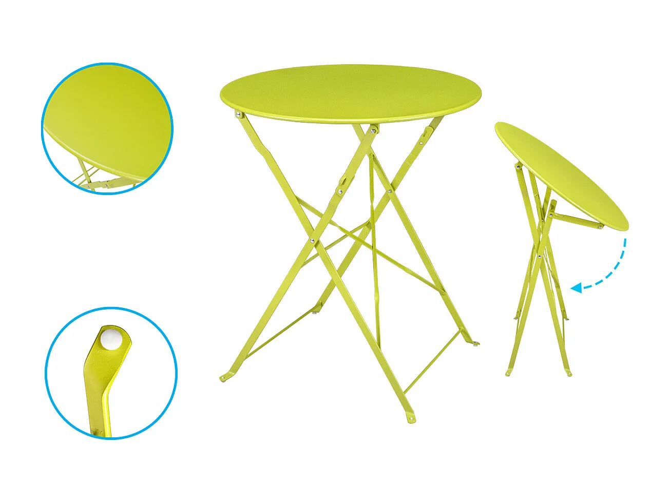 Set tavolo e sedie da giardino pieghevoli lime - Positano