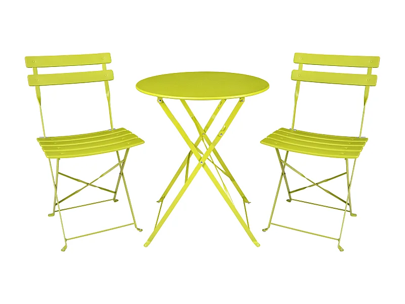 Set tavolo e sedie da giardino pieghevoli lime - Positano