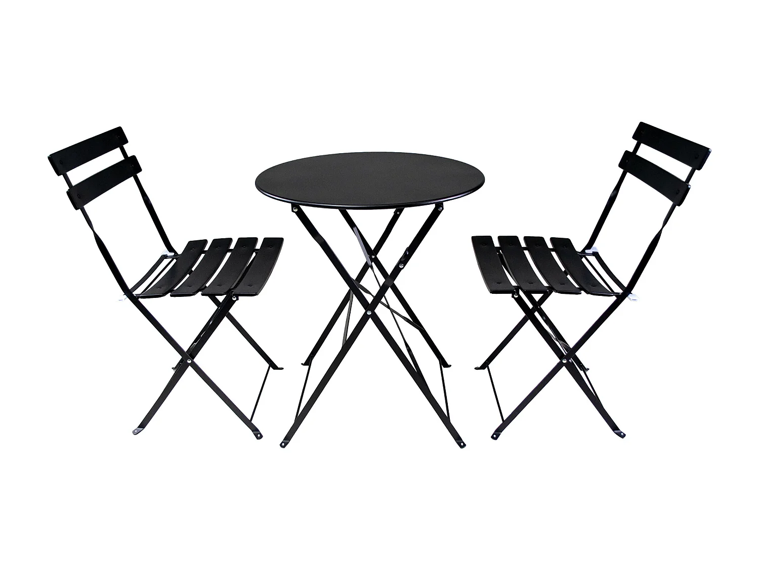 Set tavolo e sedie da giardino pieghevoli nero - Positano