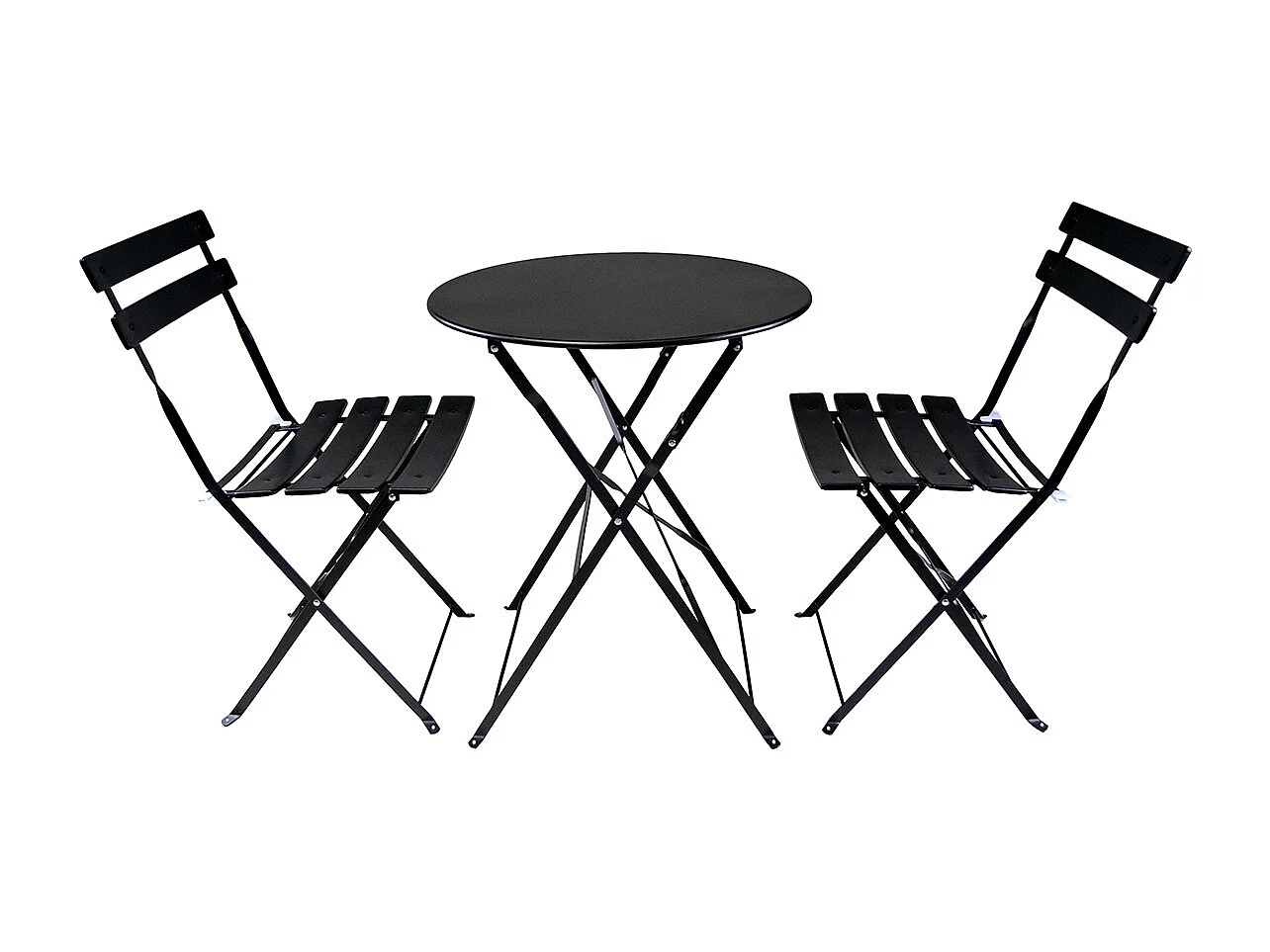 Set tavolo e sedie da giardino pieghevoli nero - Positano