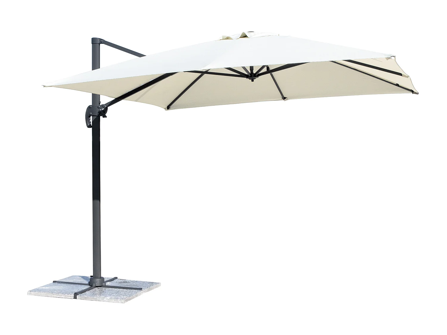 Ombrellone da giardino a braccio decentrato 3×3 mod. Miami