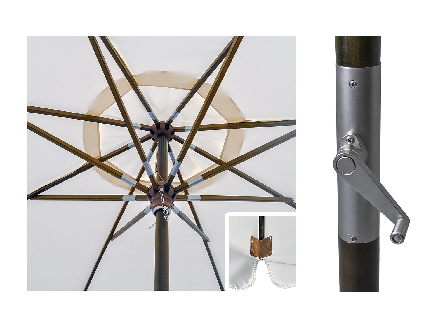 Ombrellone in legno da giardino Haiti diametro 300 cm