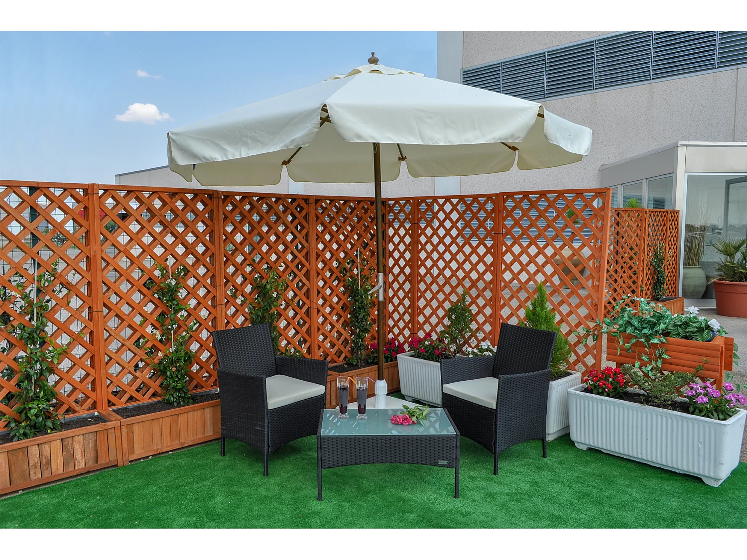 Ombrellone in legno da giardino Haiti diametro 300 cm