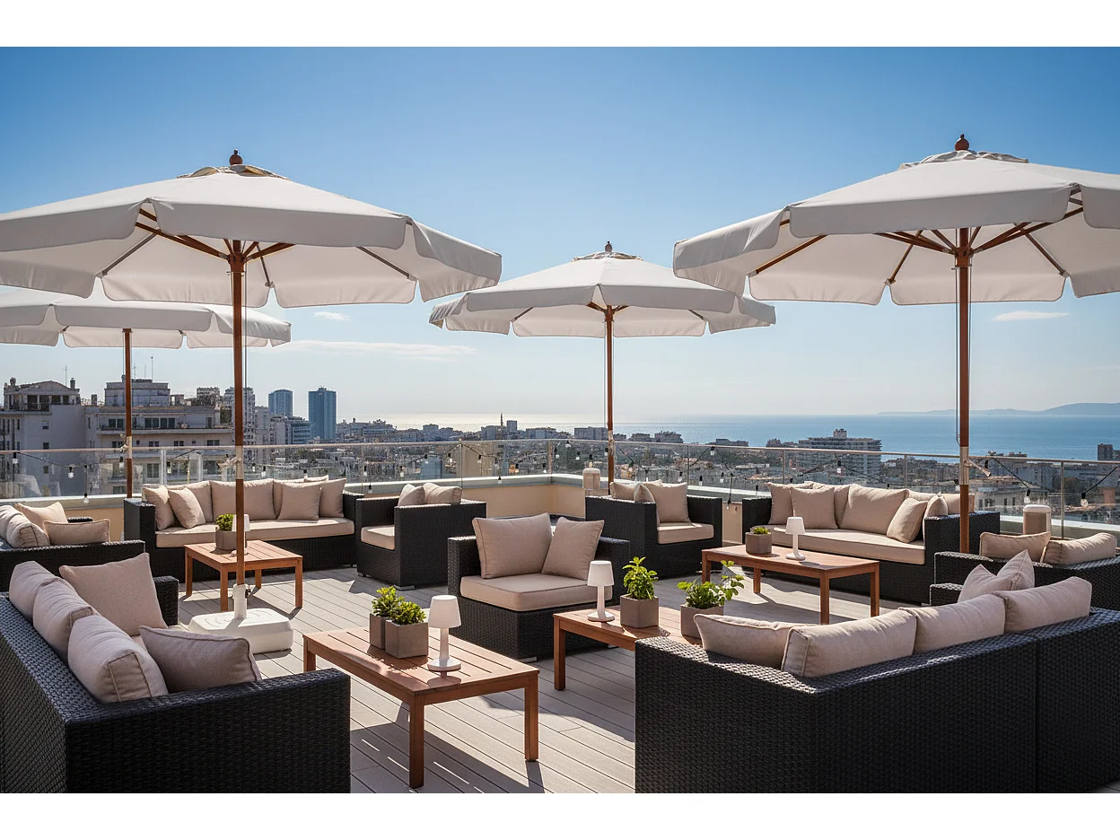 Ombrellone in legno da giardino Haiti diametro 300 cm